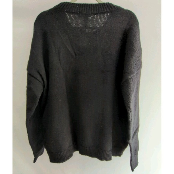 RSQ Women's Black Crew Neck Sweater with Pink Bow Size XL New With Tags - Picture 4 of 6